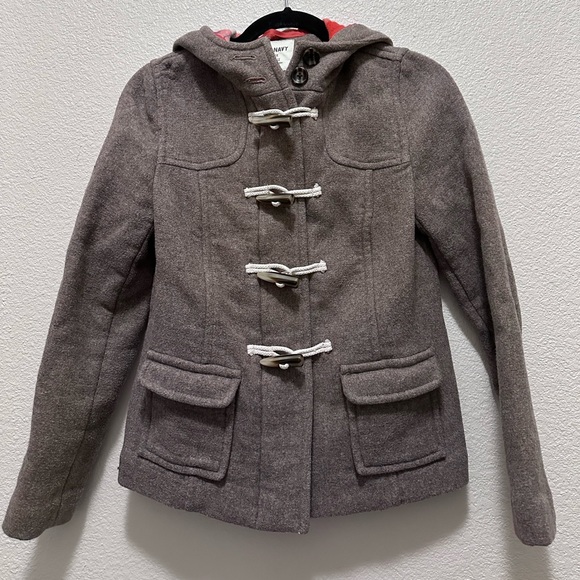 Old Navy Jackets & Blazers - Old Navy Women's Brown Wool Blend Hooded Toggle Zip Coat
